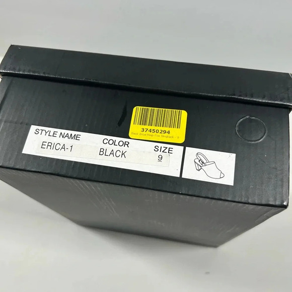 NIB!Spirit Moda Black -Peek toe -gold back heel Chucky shoes size 9 - Picture 11 of 12